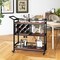 3-tier Bar Cart on Wheels Home Kitchen Serving Cart with Wine Rack and Glasses Holder - 41" x 14" x 37"